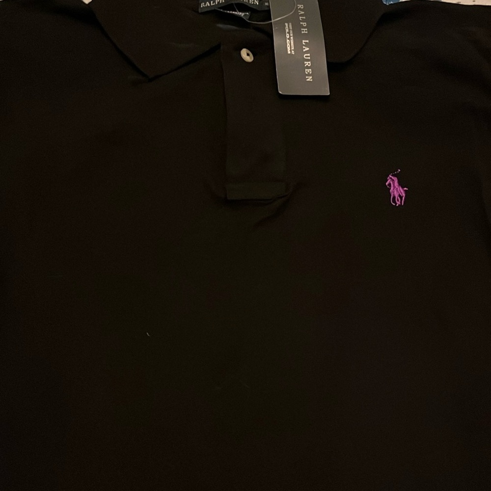 COPY - black ralph lauren polo with purple logo